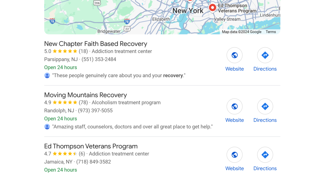 google my business local seo for rehab centers
