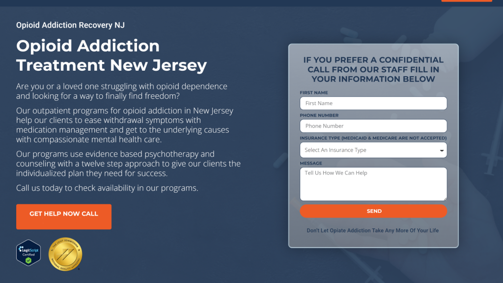 A Treatment Center with Joint Commission Accreditation on their website