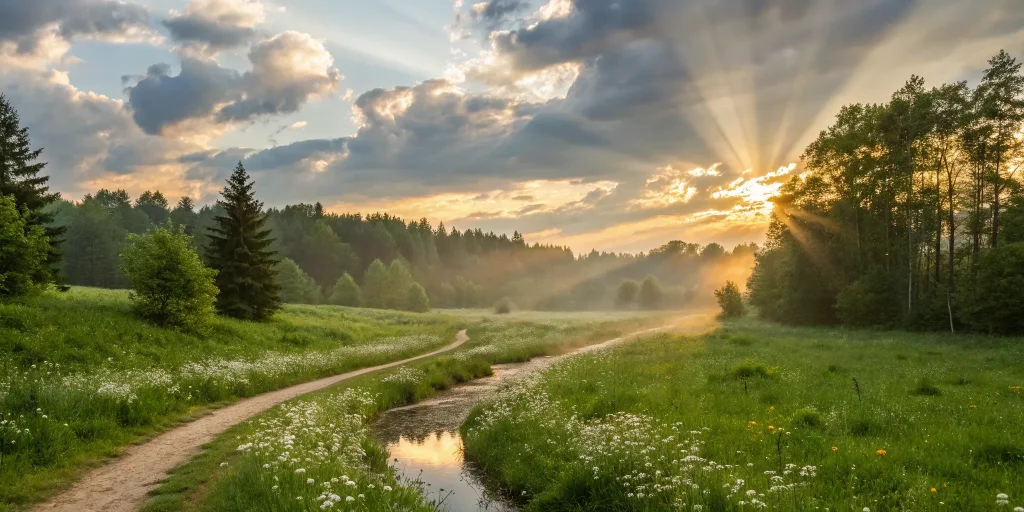 Path to recovery at sunrise.