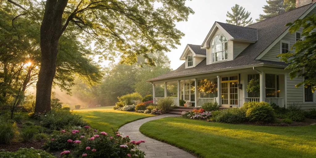 Ohio sober living home with welcoming front yard.