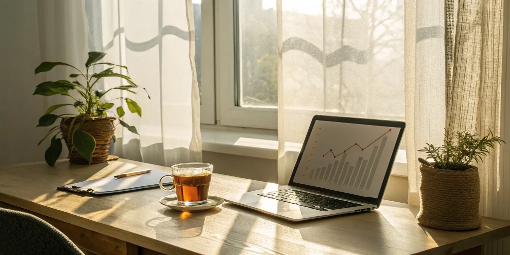 Value-based contract metrics on a laptop.