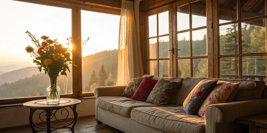 Supportive halfway house living room.