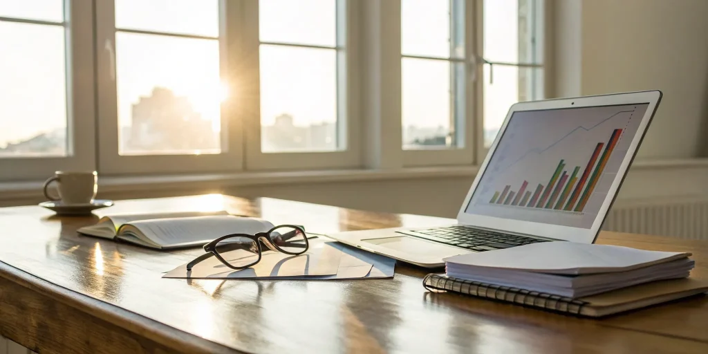 Behavioral health billing tools on a laptop.